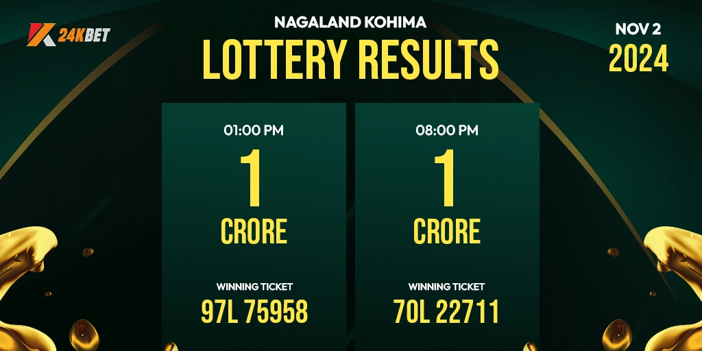 Nagaland Lottery Kohima Results Today (02 November 2024) 1 PM and 8 PM